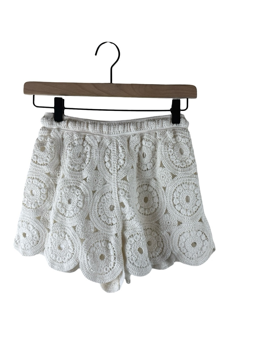 Vintage Crochet Lace Shorts White XS